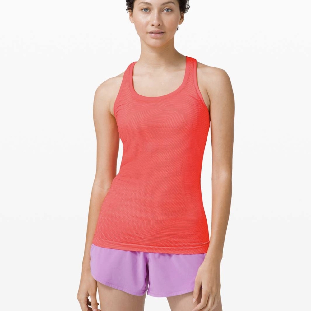 Lululemon Cool Razorback tank orange striped